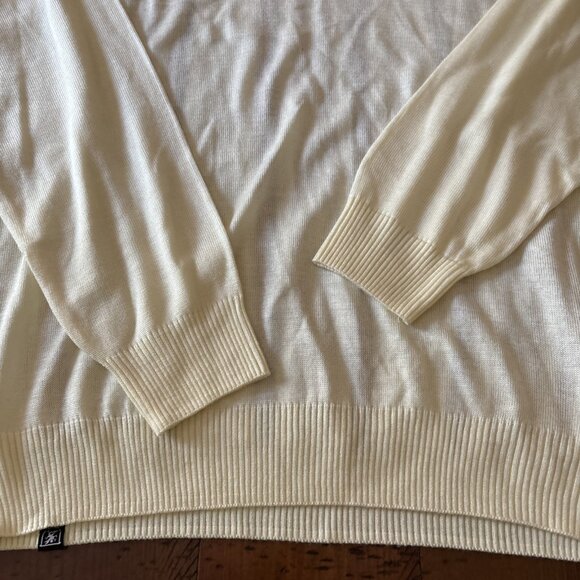Stacy Adam’s Ivory 70’s Vibe Quarter Zip Sweater Size XL - Picture 8 of 8